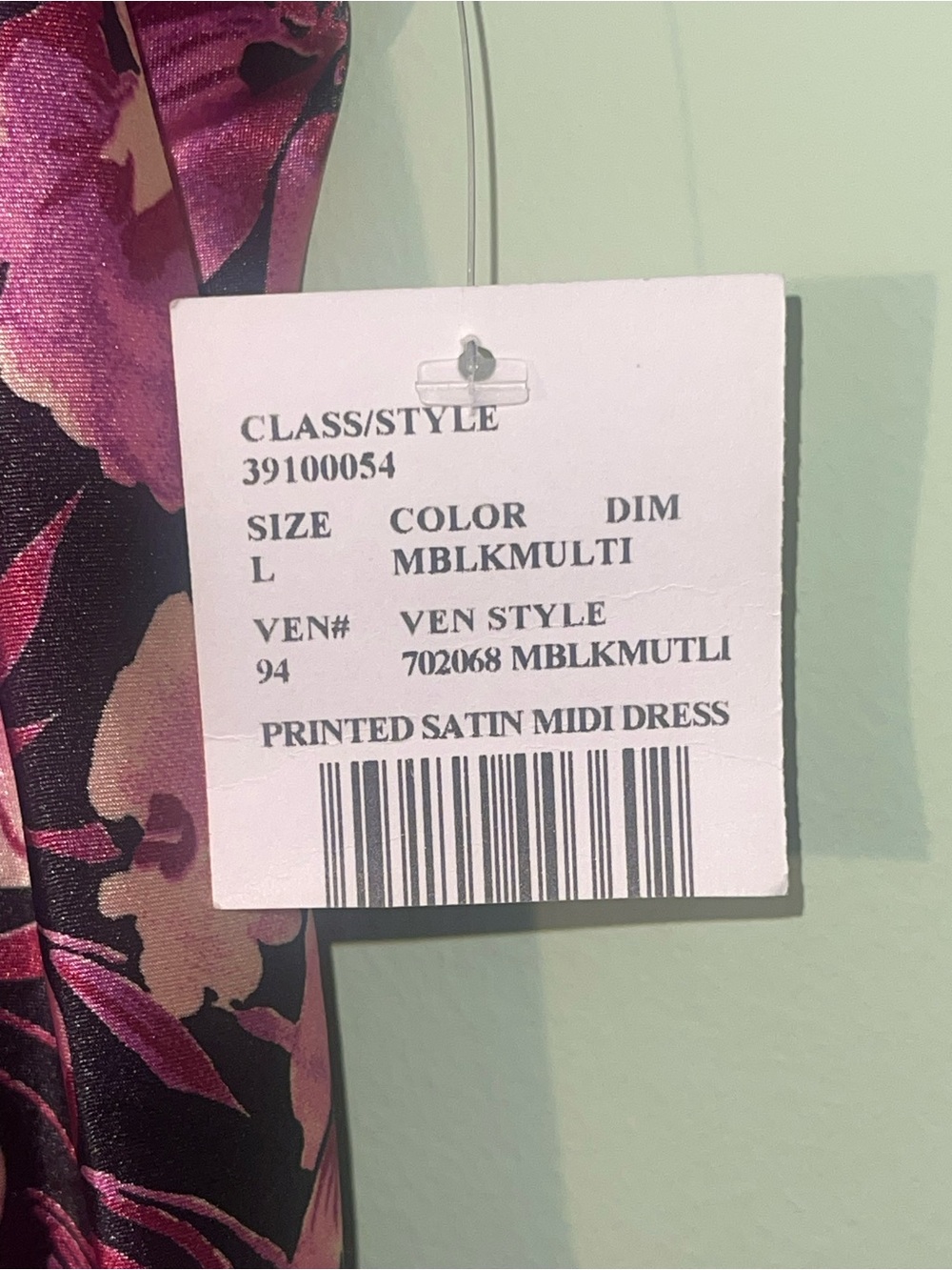 NWT- Bebe by Davids Bridal floral satin slip dress w/cowl necklines Size large - Picture 7 of 10
